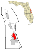 Brevard County Florida Incorporated and Unincorporated areas Melbourne Highlighted